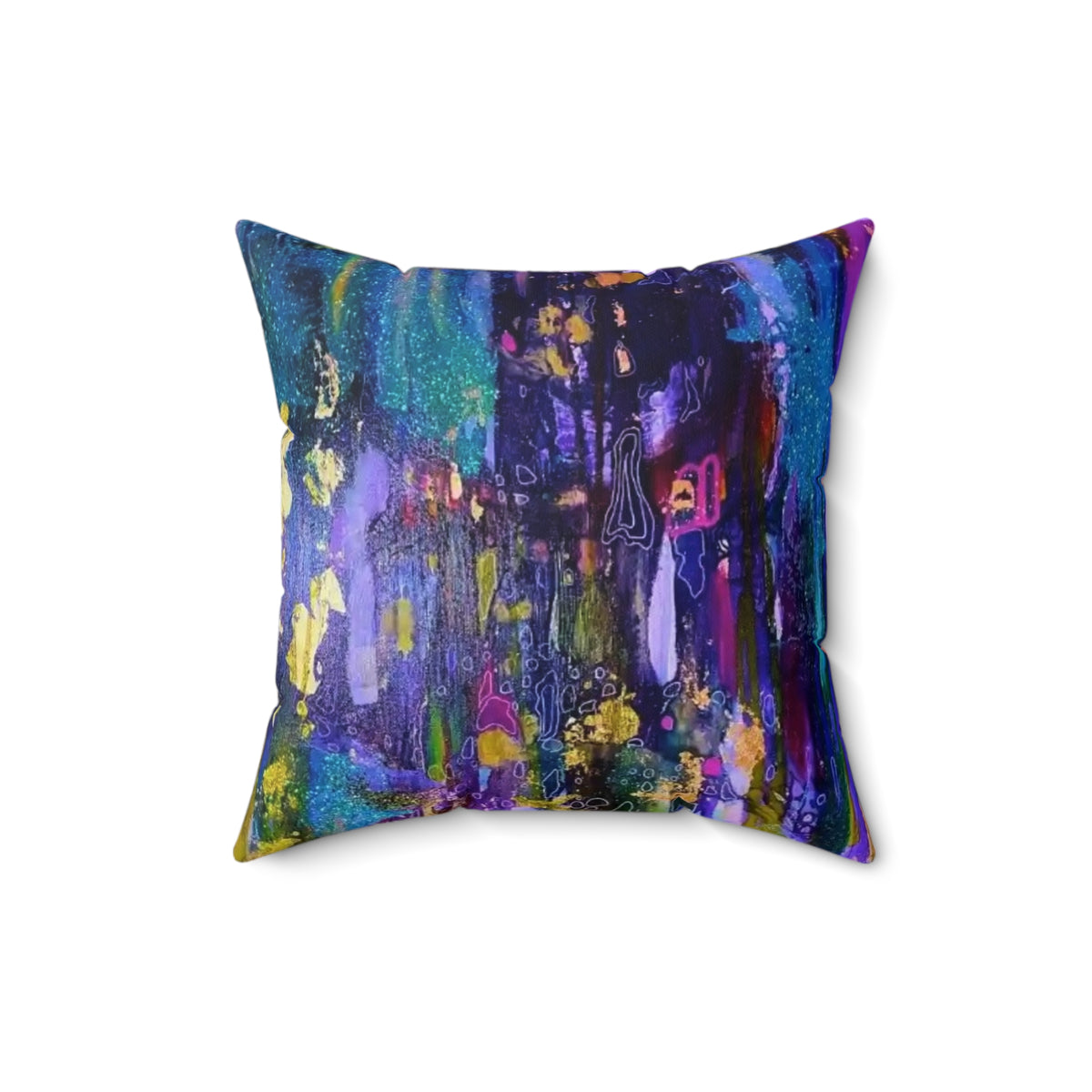 Vibrant Abstract Art Square Pillow for Home Decor
