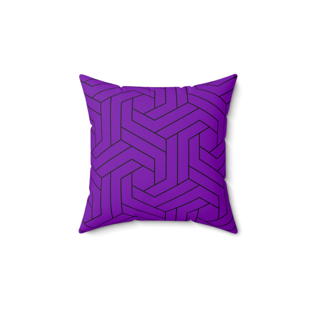 Modern Geometric Purple Throw Pillow for Stylish Home Décor Purple & Black