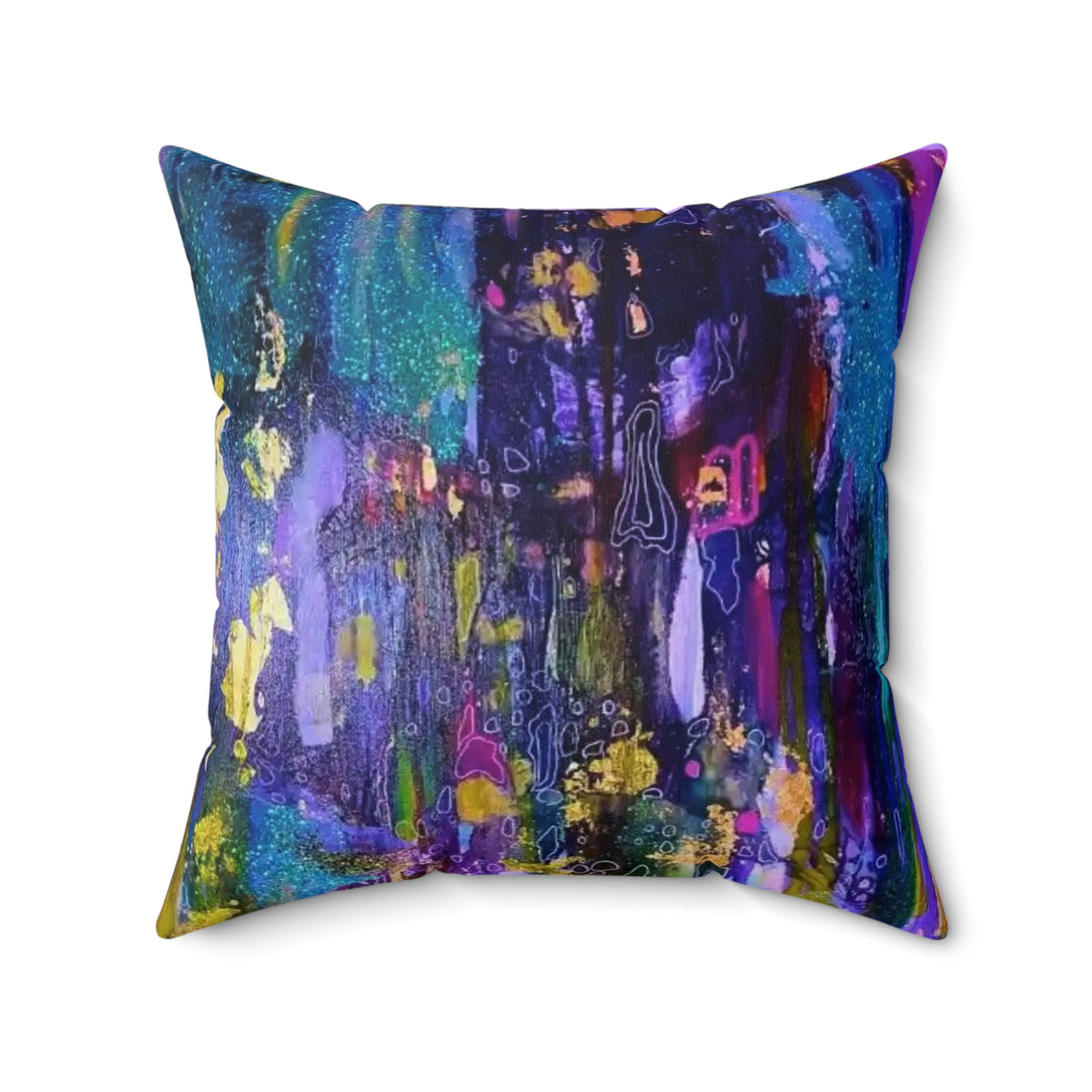 Vibrant Abstract Art Square Pillow for Home Decor