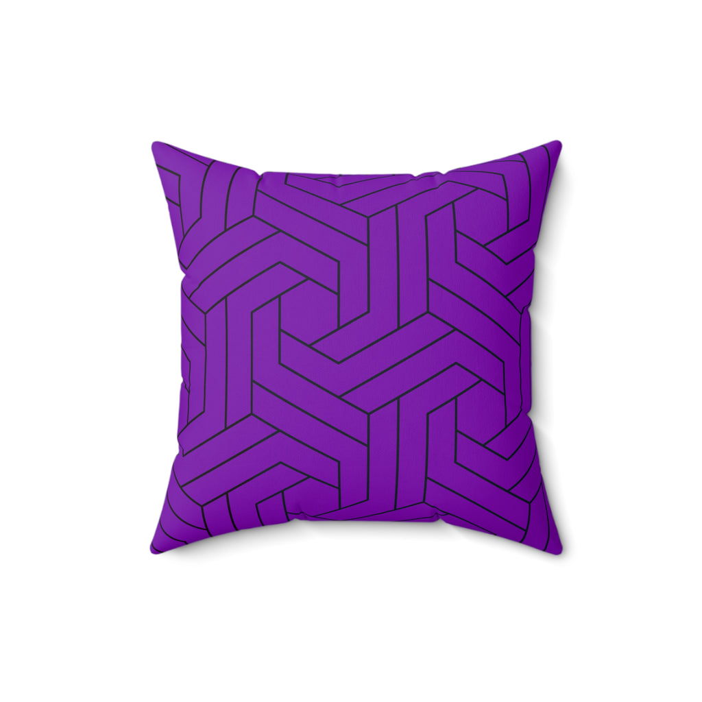 Modern Geometric Purple Throw Pillow for Stylish Home Décor Purple & Black