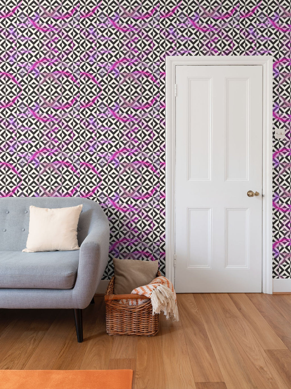 Wallpaper Vortex Pink Feathers
