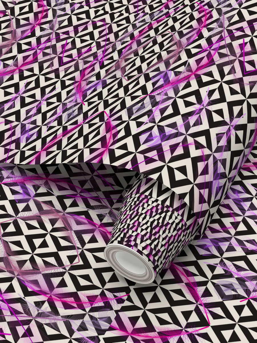 Wallpaper Vortex Pink Feathers