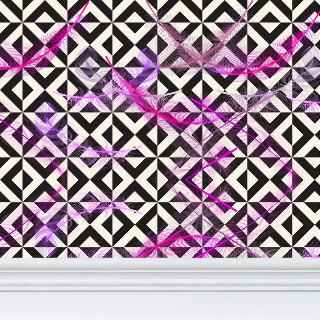 Wallpaper Vortex Pink Feathers