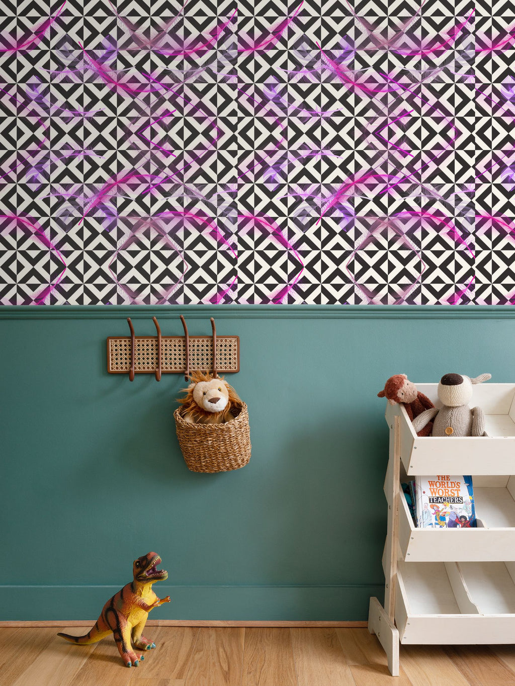 Wallpaper Vortex Pink Feathers