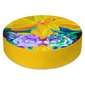 Round Floor Cushions -Yellow Flower Blossom