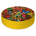 Round Floor Cushions -Yellow Flower Blossom