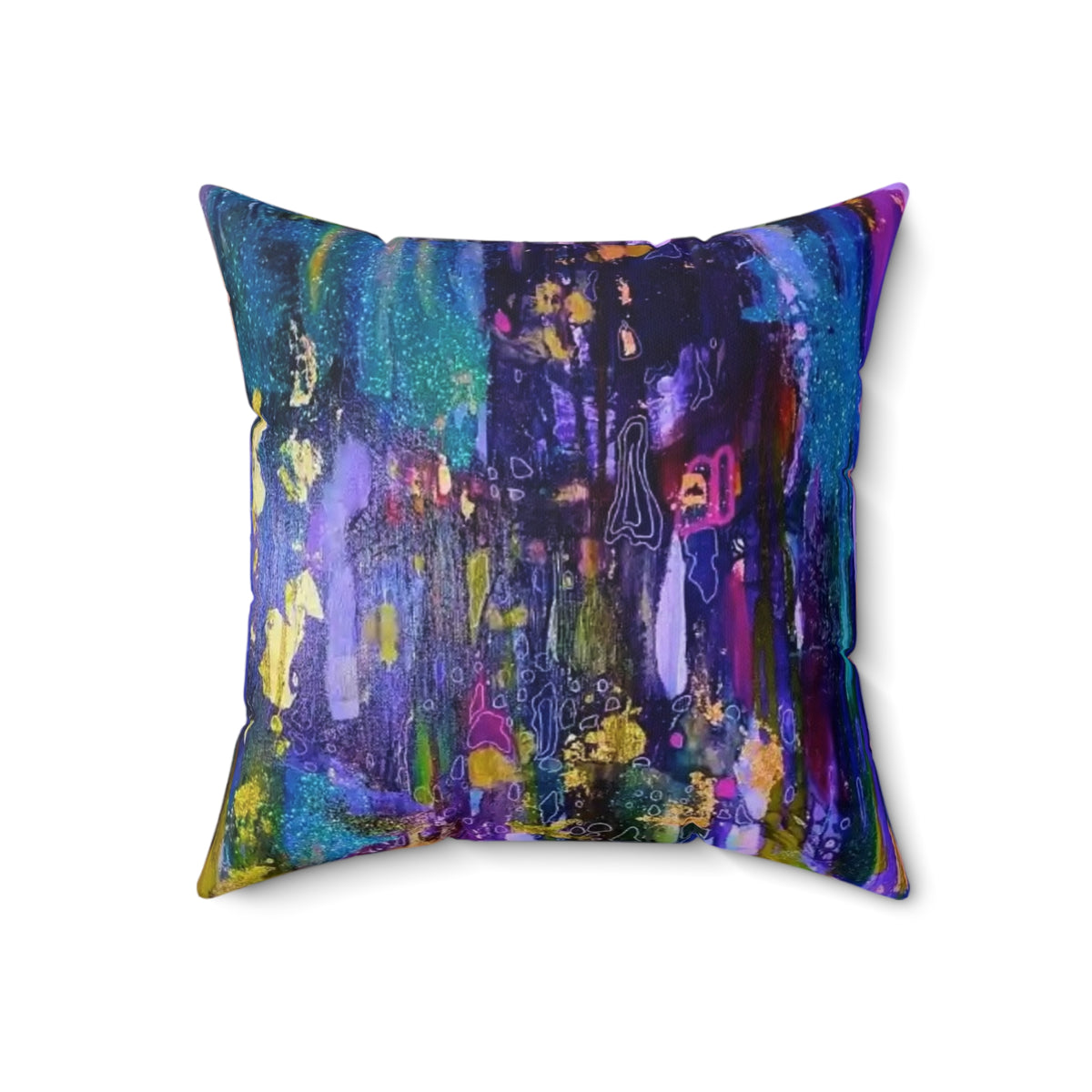Vibrant Abstract Art Square Pillow for Home Decor